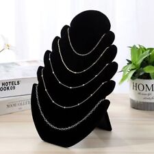 Flame Velvet Pendant Necklaces Display Stand Jewellery Organizer Adjustable Back