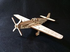 Laser Cut Wooden WW2 Mustang P-51 War Plane 3D Model/Puzzle Kit
