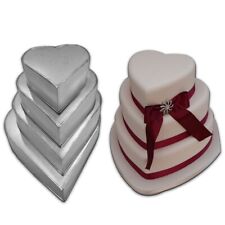 4 Tier Heart Multi layer Birthday Wedding Cake Tins 6",8",10",12" (3" Deep)