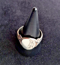 VINTAGE SILVER MENS SIGNET RING SIZE R1/2 - FREE P & P