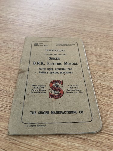 Singer instruction book k - r,