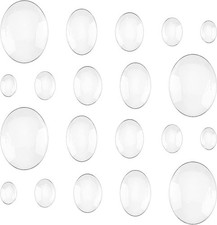 10 x Oval Clear Glass Cabochons Domed With Flat Back Glass Various Sizes