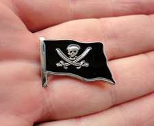 Pirate Flag Skull Cross Sword Lapel Pin Badge Biker Motorcycle Jolly Roger #123