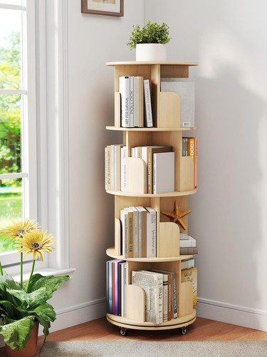 Rotating bookshelf tier - rotating, 4-tier