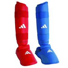adidas WKF Karate Shinguards Removable Instep Foot Guards Shin Leg Pads