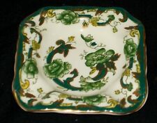 UNUSUAL VINTAGE MASONS GREEN CHARTREUSE PATTERN ASHTRAY IN GOOD CONDITION