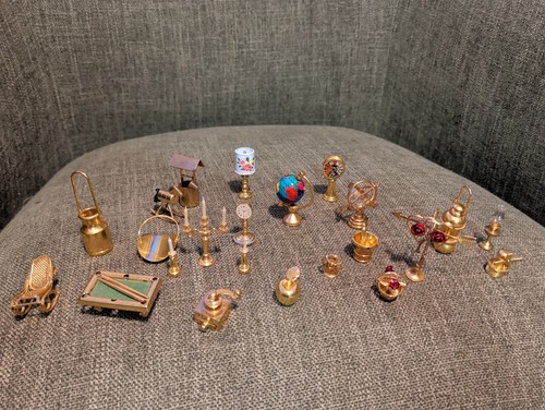Vintage brass doll - doll, house
