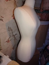 French cream cotton female shape used vintage dressmakers mannequin dummy 