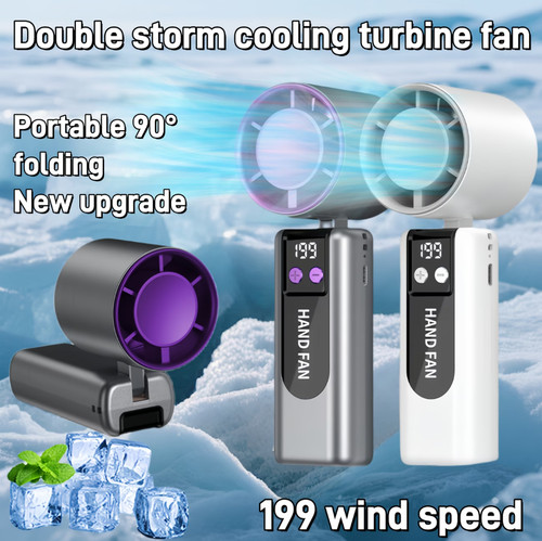 Handheld portable fan - with, ice