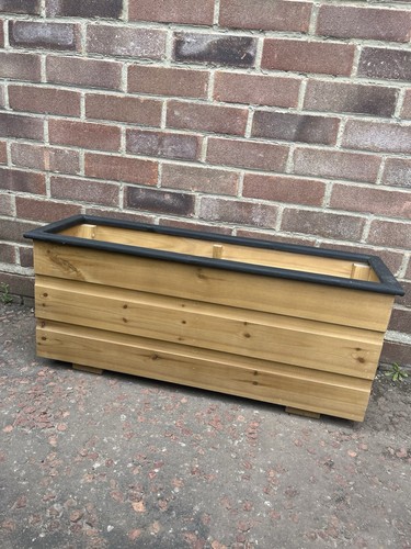Long garden wooden planter - long,