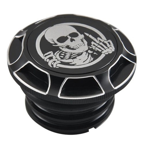 Black motorcycle skull - black,