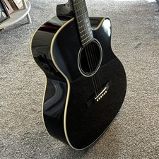 Black Handcrafted Electro Acoustic Cutaway Guitar - Ashland by Crafter 