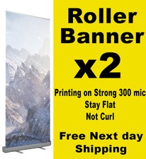2 x Roller Banner Pull Up Pop up 80x200cm Full colour print exhibition display