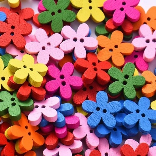 100pcs 15mm wooden - 15mm, flower