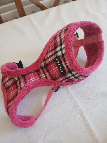 Fur dog harness medium pink - fur,