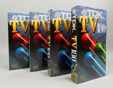 TDK TV 180 VHS Video Tape Bundle x4 - Individually Sealed - Blank VHS - NEW
