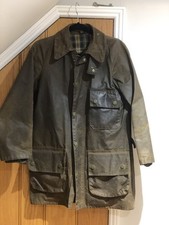 Vintage 80’s Retro 1 Crest Barbour Tan A98 Solway Zipper Wax Jacket C34 86cm 