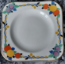 Woods Ivory Ware set of 6 Art Deco Small Plates (13.5cm).