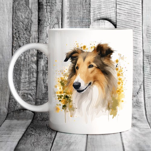 Rough collie dog mug ideal - dog,