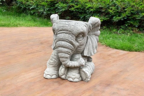 Concrete elephant planter - concrete, "10