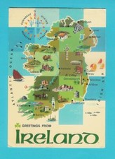A47 Greetings from Ireland Picture postcard MAp John Hinde Original used