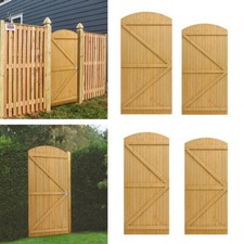 Rustic Farmhouse Country Arched Garden Gate Wood Side Gate Solid Pine 90CM Width
