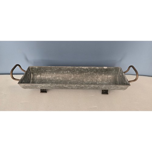 Rustic galvanized metal trough - rustic,