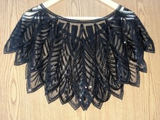 New Without Tags Black Party Shawl, Women Shawl Wrap Beaded Sequin Cape