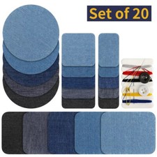 20Pcs Iron On Denim Patches