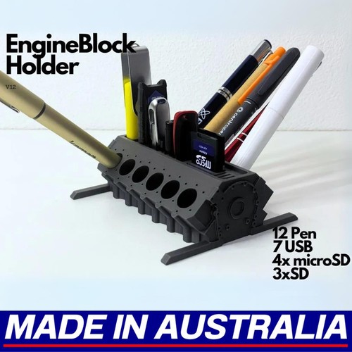 Engine block desk organiser - block,