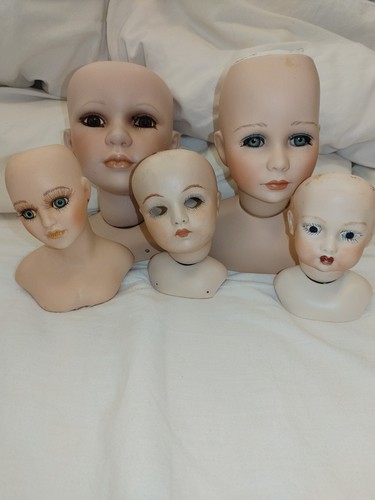Bisque doll heads bundle job - doll,