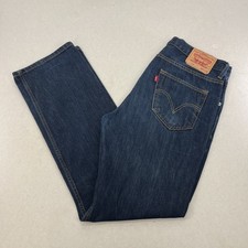 Levi’s 752 Jeans Mens Size W34 L32 Blue Denim Regular Straight Zip Fly