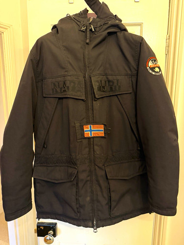 Napapijri men black hooded - black,