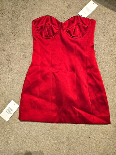 Boa red satin strapless - red,