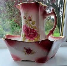 Victorian Ware, Vintage, Staffordshire Ironstone Washing Set Jug and Bowl