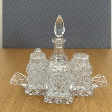 Cut glass cruet set 5 - glass, of