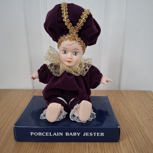 Porcelain baby jester - baby, doll