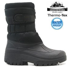MENS SNOW BOOTS WINTER WATERPROOF MUCKER THERMAL SKI WELLINGTONS FUR WARM SIZE 
