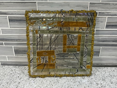 Abstract fused glass wall - fused,