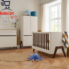Tutti Bambini Fuori 4pc Nursery Furniture Set Cot Bed Mattress Wardrobe Cream 