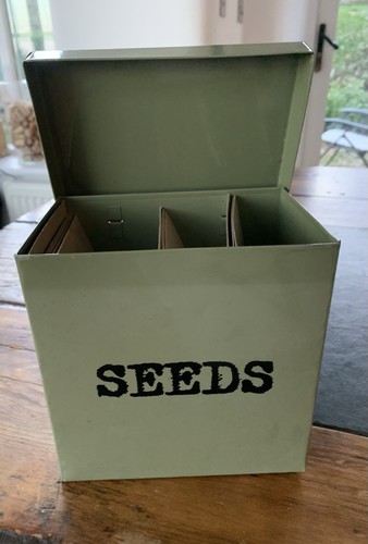 Seed storage tin organiser - seed, tin/organiser