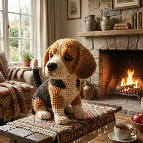 Beginners crochet kit beagle - beginners,