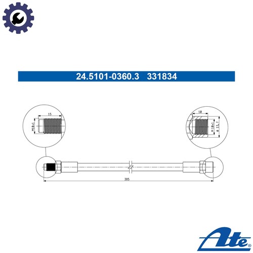 Brake hose 5101 0360 for - hose, 24.5101-0360.3