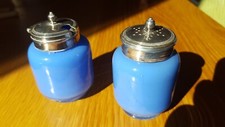 Vintage Silver plated Glass Salt & Pepper