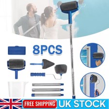 Paint Runner Pro Roller 8Pcs Brush Set Room Painting Wall Handle Decorating New
