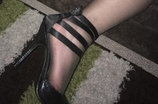 Stiletto heels black strappy