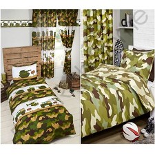ARMY CAMP CAMOUFLAGE TANKS DUVET COVERS MATCHING CURTAINS WALLPAPER BORDER BOYS