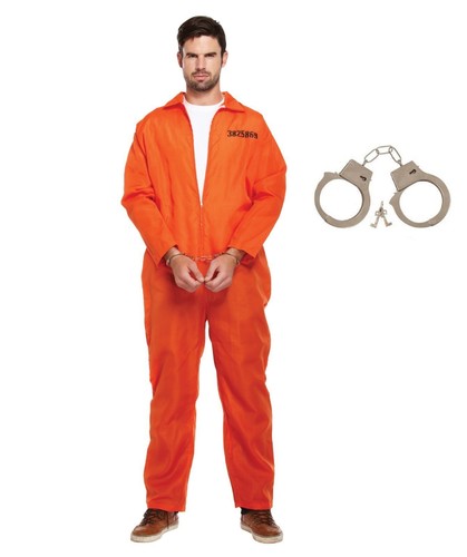Mens prisoner costume overall - mens,