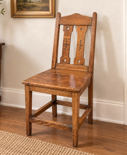 Gothic oak chair solid heavy - chair,
