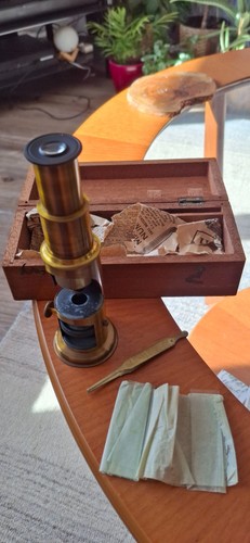 Antique field drum microscope - drum,